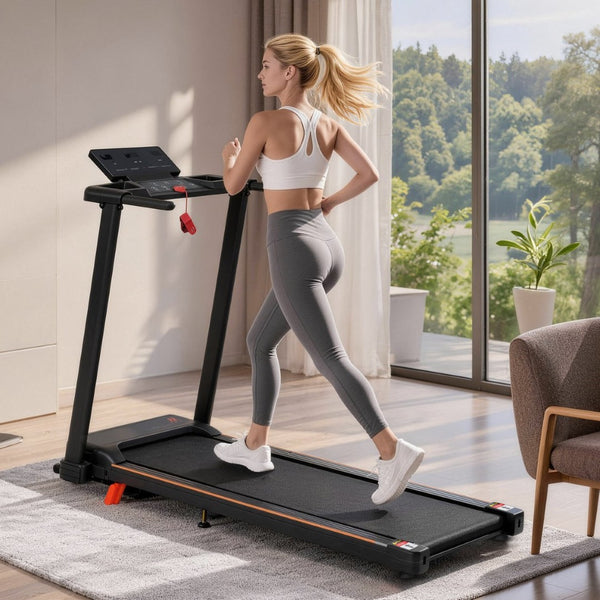 English Elm Treadmill Foldable 3hp Motor with Incline Adjustable Feet and Anti-slip Running Belt N728P191958B
