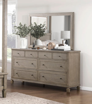 English Elm Gray Oak Marceline 8-Drawer Dresser – Classic Transitional Oak Veneer, Knob Hardware, Spacious Storage B011P210428