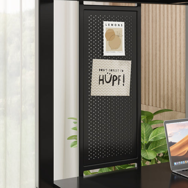 English Elm Loft Bed With Desk And Storage, Metal Twin Loft Frame For Kids Teens - Stylish Space Saver In Black W2904S00002