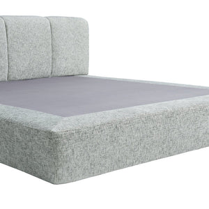 English Elm Queen Chenille Upholstered Cloud Platform Bed No Assembly Low Profile Modern Foundation Grey+Brown W1765P448451