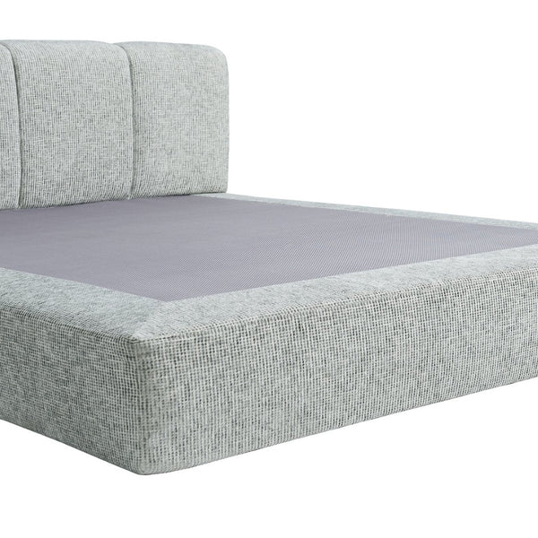 English Elm Queen Chenille Upholstered Cloud Platform Bed No Assembly Low Profile Modern Foundation Grey+Brown W1765P448451