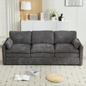 English Elm 101.2" Modular Chenille Sectional Sofa with Tufted Cushions and Deep Seating for Living Room Grey N719S001922E