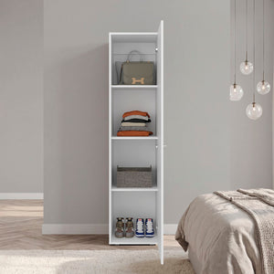 English Elm Kotlik Slim Dark Walnut Wardrobe with Four Shelves for Bedroom or Entryway B097P480460