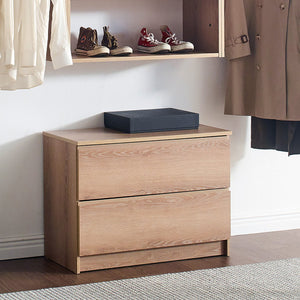 English Elm Devi Oak Wall-Mounted Closet System with Durable Melamine Wood, Ample Modular Storage & Easy Assembly B040S00118