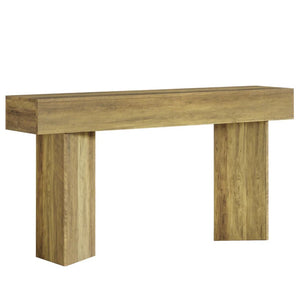 English Elm Wood Solid Fir Console Table Handcrafted Farmhouse Style for Entryway or Sofa T3971P449535