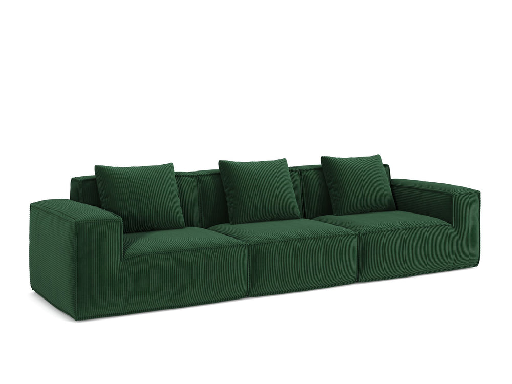 English Elm 118-Inch Modular Sofa Bed - Versatile Green Corduroy Cloud Velvet For Stylish Comfort & Functionality W3147S00029