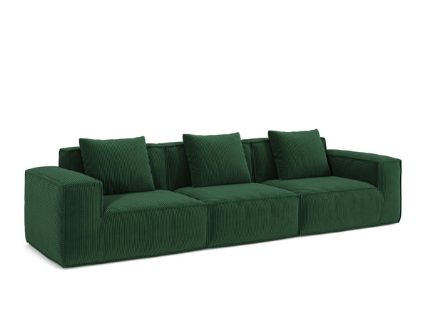 English Elm 118-Inch Modular Sofa Bed - Versatile Green Corduroy Cloud Velvet For Stylish Comfort & Functionality W3147S00029