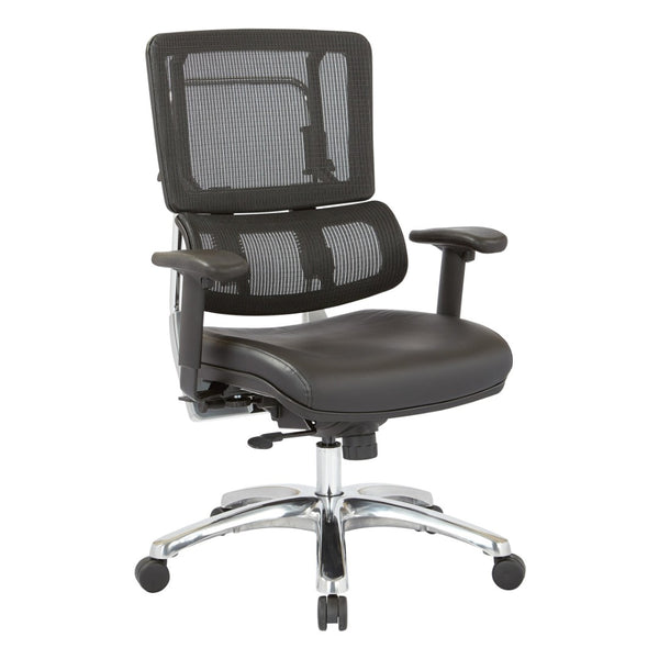 OSP Home Furnishings Vertical Mesh Back Manager Chair with Lumbar Support for Modern Home Office Use Dillon 99662C-R107