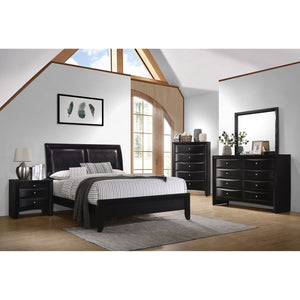English Elm Vollenhove Sleek Black 2-Drawer Nightstand with Slide-Out Tray, Felt-Lined Storage & Modern Elegance B062P328637