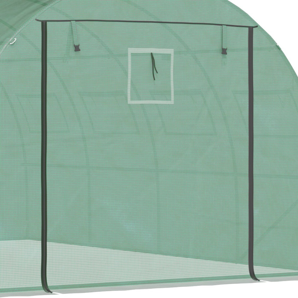 English Elm Outsunny Walk-in Tunnel Hoop Greenhouse Galvanized Steel Frame with Mesh Ventilation W2225P229421