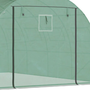English Elm Outsunny Walk-in Tunnel Hoop Greenhouse Galvanized Steel Frame with Mesh Ventilation W2225P229421