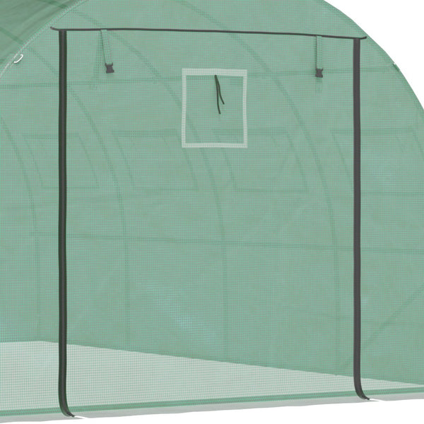 English Elm Outsunny Walk-in Tunnel Hoop Greenhouse Galvanized Steel Frame with Mesh Ventilation W2225P229421