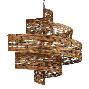 Saisei Grande Chandelier - Stunning Rattan & Wrought Iron Design, Inspired by Cosmic Regrowth & Revival