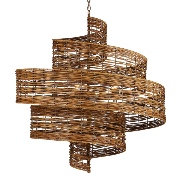 Saisei Grande Chandelier - Stunning Rattan & Wrought Iron Design, Inspired by Cosmic Regrowth & Revival