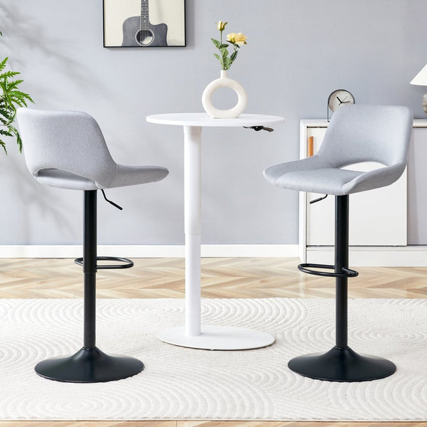 English Elm Set of 2 Pu Leather Barstools with Gold Footrest Curved Back for Kitchen Island W1151P383773