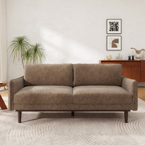 English Elm Modern Chenille Loveseat with Pocket Spring Cushions and Rubberwood Legs for Living Room N763P347228D