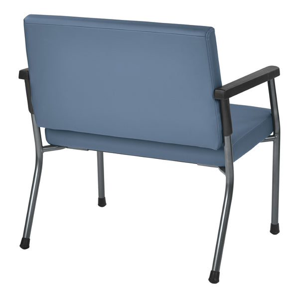 OSP Home Furnishings Bariatric Big and Tall Guest Chair with Reinforced Metal Frame for Waiting Rooms Blue BC9603-R105