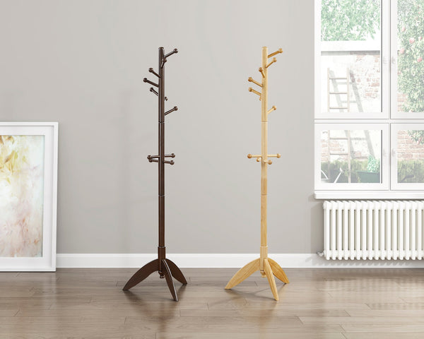 English Elm Natural Solid Wood Coat Rack 10-Hook 3-Tier Standing Hanger for Entryway Mudroom Scandinavian Style Natural 23.75 L x 4.75 W x 6.75 H B011P361959