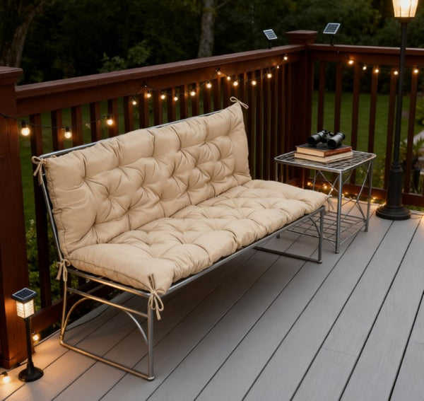 English Elm Patio Bench Cushion Tufted Overstuffed Polyester Fill for Swing Sofa Pergola Seating T3971P418271
