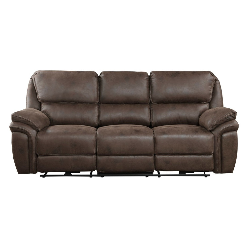 English Elm Plush Power Reclining Sofa with Usb Port Brown Microfiber Solid Wood Living Room B011P229985