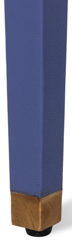 Sarreid Gabriella Shagreen Desk/Table In Marlin Blue - Stylish Leather & Wood Combination For Modern Spaces Blue  54000-2