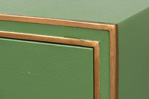 Sarreid Gabriella Shagreen Desk/Table In Watercress Green - Luxurious Leather & Wood Design For Elegance Green  54000-3