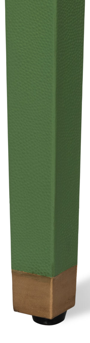 Sarreid Gabriella Shagreen Desk/Table In Watercress Green - Luxurious Leather & Wood Design For Elegance Green  54000-3