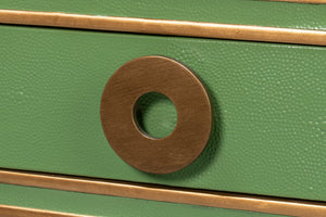 Sarreid Gabriella Shagreen Desk/Table In Watercress Green - Luxurious Leather & Wood Design For Elegance Green  54000-3