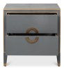 Sarreid Gabriella Night Stand In Quiet Shade - Elegant Grey Finish With Embossed Shagreen Leather Design Grey  54001-1