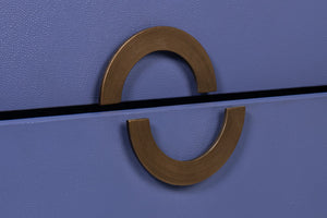 Sarreid Gabriella Night Stand In Marlin Blue - Elegant Wood With Embossed Shagreen Leather Accents Blue  54001-2