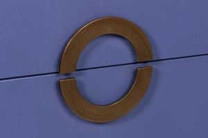 Sarreid Gabriella Night Stand In Marlin Blue - Elegant Wood With Embossed Shagreen Leather Accents Blue  54001-2