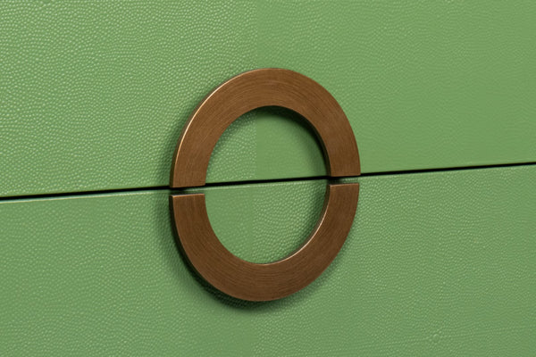 Sarreid Gabriella Night Stand - Elegant Watercress Green Finish With Embossed Shagreen Leather Accent Green  54001-3