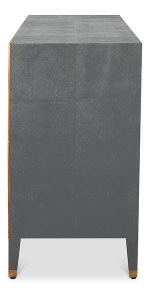 Sarreid Gabriella Chest Of Drawers In Quiet Shade Grey - 8 Spacious Drawers With Elegant Shagreen Finish Grey  54002-1