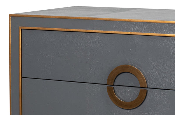 Sarreid Gabriella Chest Of Drawers In Quiet Shade Grey - 8 Spacious Drawers With Elegant Shagreen Finish Grey  54002-1