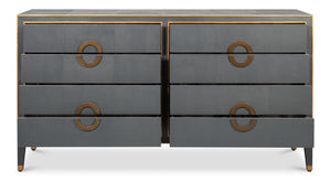 Sarreid Gabriella Chest Of Drawers In Quiet Shade Grey - 8 Spacious Drawers With Elegant Shagreen Finish Grey  54002-1