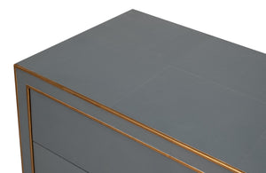 Sarreid Gabriella Chest Of Drawers In Quiet Shade Grey - 8 Spacious Drawers With Elegant Shagreen Finish Grey  54002-1