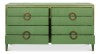Sarreid Gabriella Chest Of Drawers - Luxurious 8-drawer Storage In Watercress Green With Leather Accents Green  54002-3