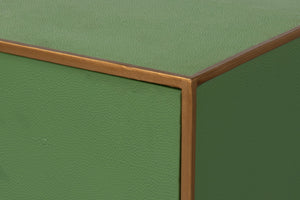 Sarreid Gideon Shagreen Side Table In Elegant Watercress Green - Stylish Wood & Leather Accent Piece Green  54003-3