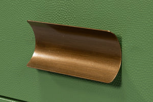 Sarreid Gideon Shagreen Side Table In Elegant Watercress Green - Stylish Wood & Leather Accent Piece Green  54003-3