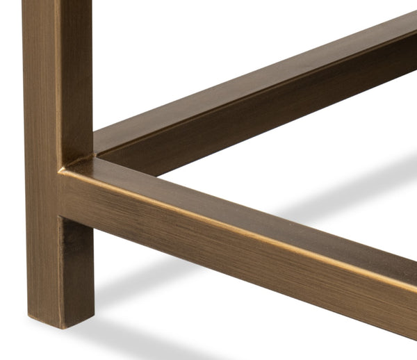 Sarreid Gideon Shagreen Side Table In Chic Chambray Blue - Stylish Wood & Textured Leather Accent Piece Blue  54003-4