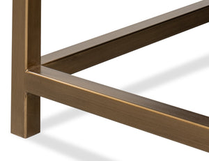 Sarreid Gideon Shagreen Square Coffee Table With Gold Trim, Elegant Watercress Finish & Luxurious Design Green  54004-3