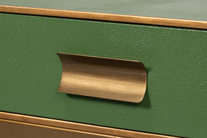 Sarreid Gideon Shagreen Square Coffee Table With Gold Trim, Elegant Watercress Finish & Luxurious Design Green  54004-3