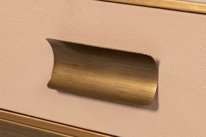 Sarreid Gideon Shagreen Square Coffee Table With Gold Trim And Elegant Mushroom Finish For Chic Interiors Tan  54004-5