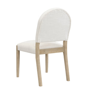 English Elm Christopher Knight Home® - Dining Mid Century Fabric Upholstered Armless Side Chairs Set of 2 with Rubberwood Frame and Tapered Legs, Comfortable Backrest, Easy Assembly Beige,Natural Ash N771P361492A