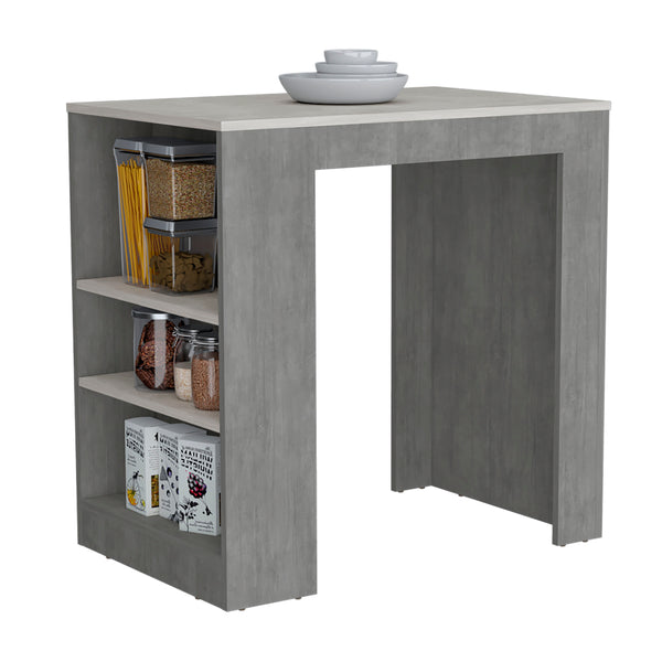 English Elm Harlan Kitchen Island Counter Height Table Top with Spacious 23.2x36.2 Top and Triple Side Shelves B128P176123
