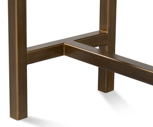 Sarreid Gideon Shagreen Console Table In Watercress Finish With Elegant Gold Trim And Frame For Luxe Decor Green  54005-3