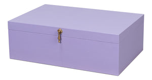 Sarreid Cosmos Nesting Boxes Set Of 3 In Lilac - Elegant Shagreen Leather & Brass Accents For Stylish Storage Purple  54007-7