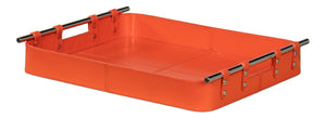 Sarreid Safari Leather Tray In Vibrant Orangeade – Stylish Polished Nickel, Perfect For Home Decor & Organization Orange  54008-6