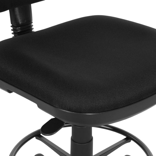 OSP Home Furnishings Drafting Chair and Stool Kit Ergonomic Fabric Seat with Lumbar Support for Standing Desks Black DC630-231