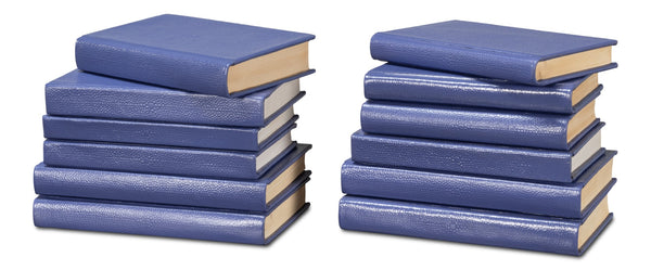 Sarreid Shagreen Books Set Of 12 - Elegant Marlin Design In Assorted Sizes, Blue Shagreen Leather Finish Blue  54009-2
